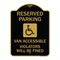 Signmission Reserved Parking Van Accessible Violators Will Be Fined With Graphic, Black & Gold, BG-1824-23000 A-DES-BG-1824-23000 - alternate 1